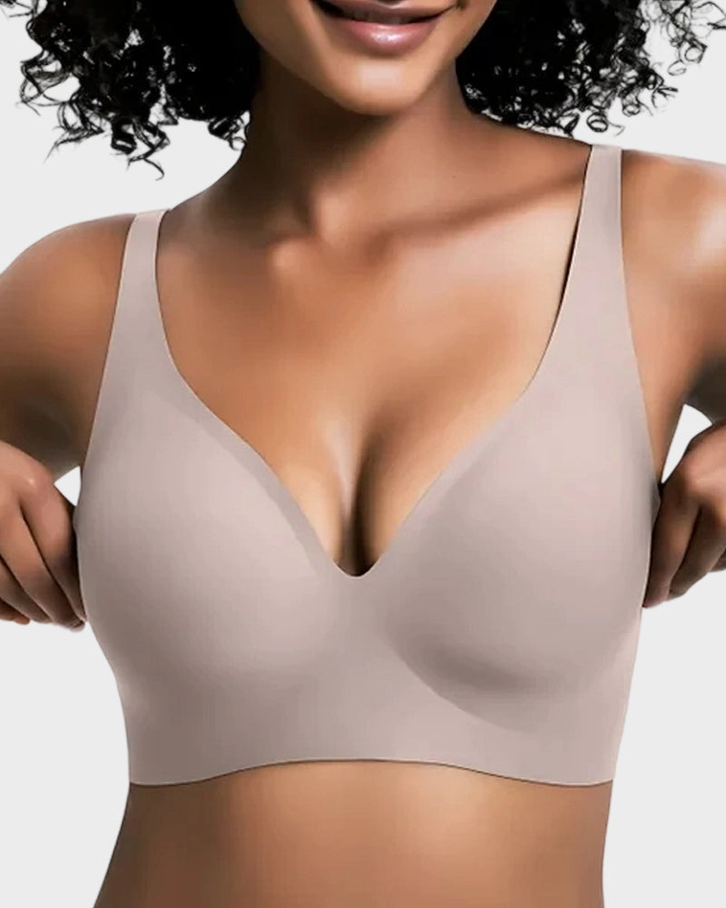 Seamless Deep V Push-Up Wireless Bra